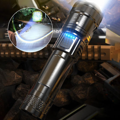 Linterna LED Recargable de Alta Potencia con Zoom