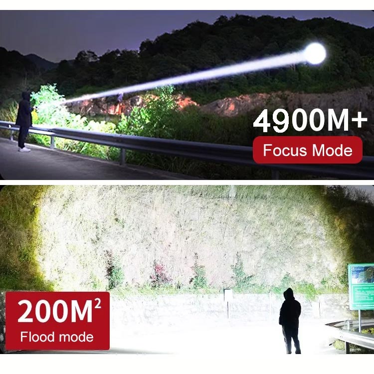 Linterna LED Recargable de Alta Potencia con Zoom