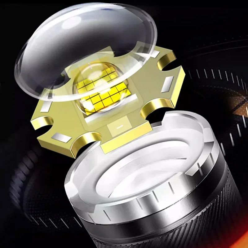 Linterna LED Recargable de Alta Potencia con Zoom